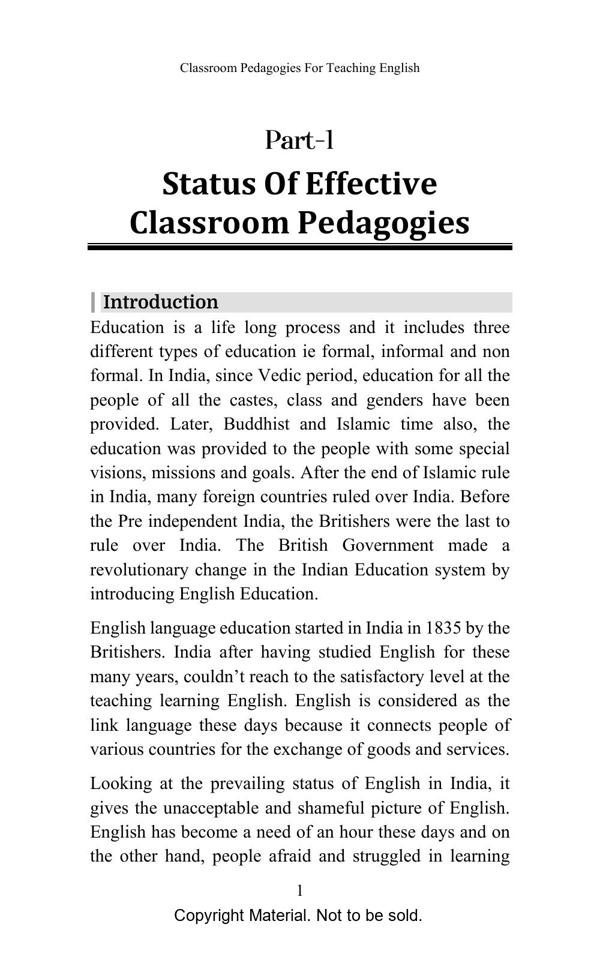 Classroom Pedagogies For Teaching English Wissen Bookstore